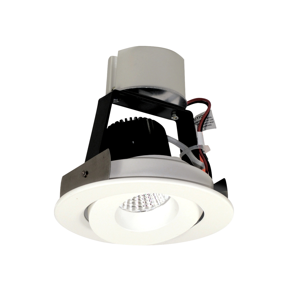 4" Iolite LED Round Adjustable Gimbal Retrofit, 1000lm / 12W, 3500K, Matte Powder White Finish