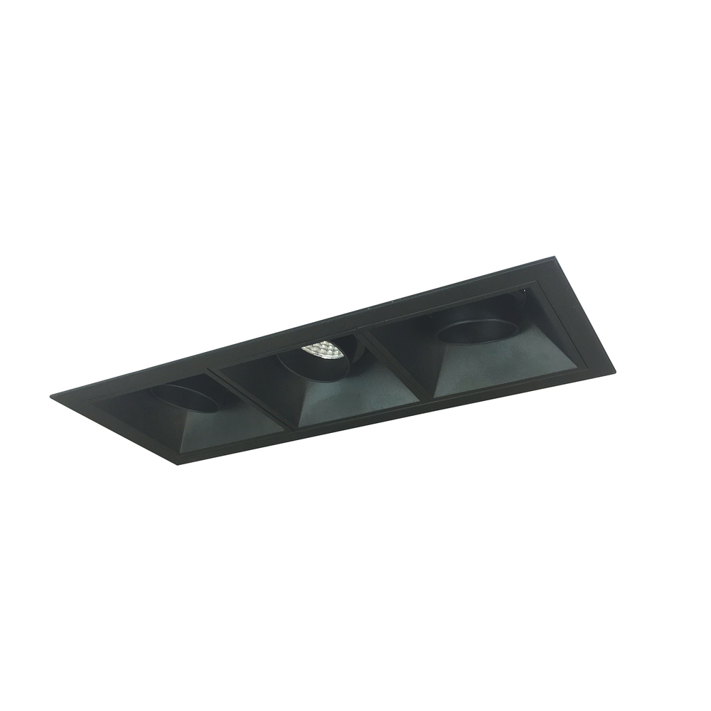 Iolite MLS 3-Head Trim Set, MPW Flange, 3500K, 1000lm, Black Adj. Snoot/Adj. Gimbal Trims