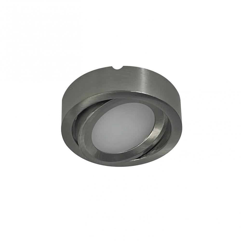 24V Josh Adjustable LED Puck Light, 300lm / 3000K, Brushed Nickel Finish