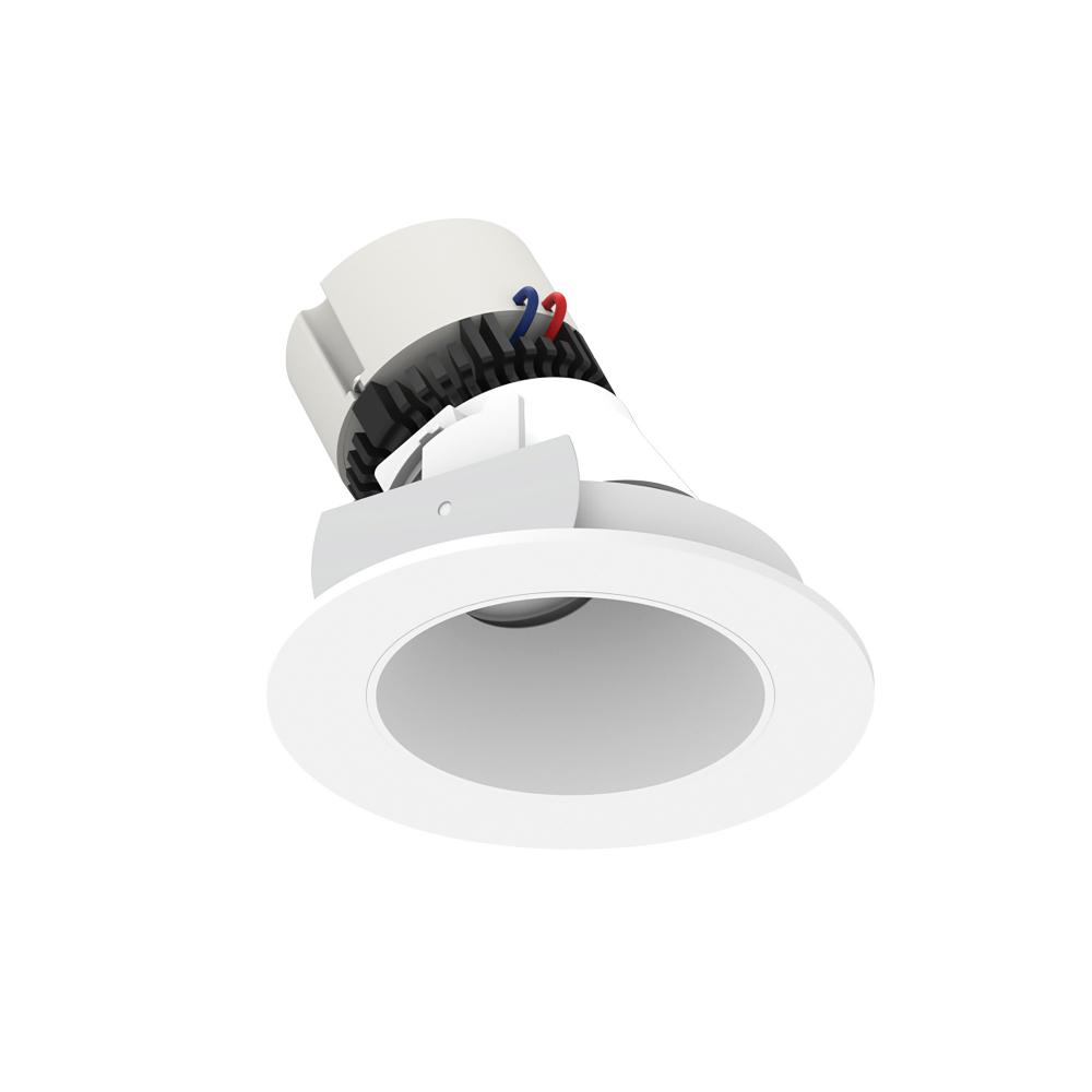 4" Pearl LED Round Adjustable Slot Retrofit, 950lm / 12W, 3500K, Matte Powder White Reflector /