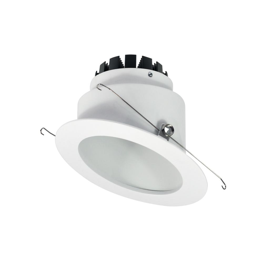 6" Marquise III Round Slope Reflector, 1200lm, 3000K, Flood Optic, White Reflector/White Flange