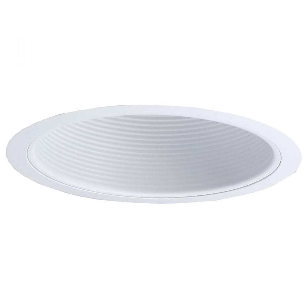 6" BR/PAR30 Stepped Baffle w/ Plastic Ring, White