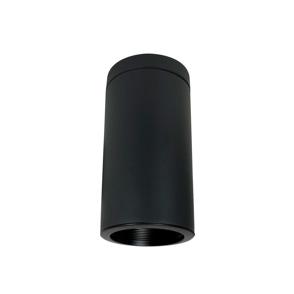 6" Cylinder, Black, Surface Mount, 100W Med Base LED, Refl. Black