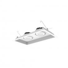 Nora NMRT3-2RL230FWW - Two-Head Flanged LED Multiple Lighting Trim, 1500lm per Head w/ Flood Optic, 3000K, Regressed White