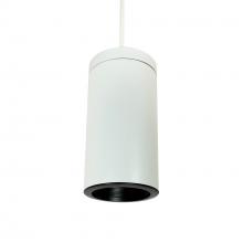 Nora NYLI-6PI2BBW - 6" Cylinder, White Pendant Mount, Incandescent, Baf., Black