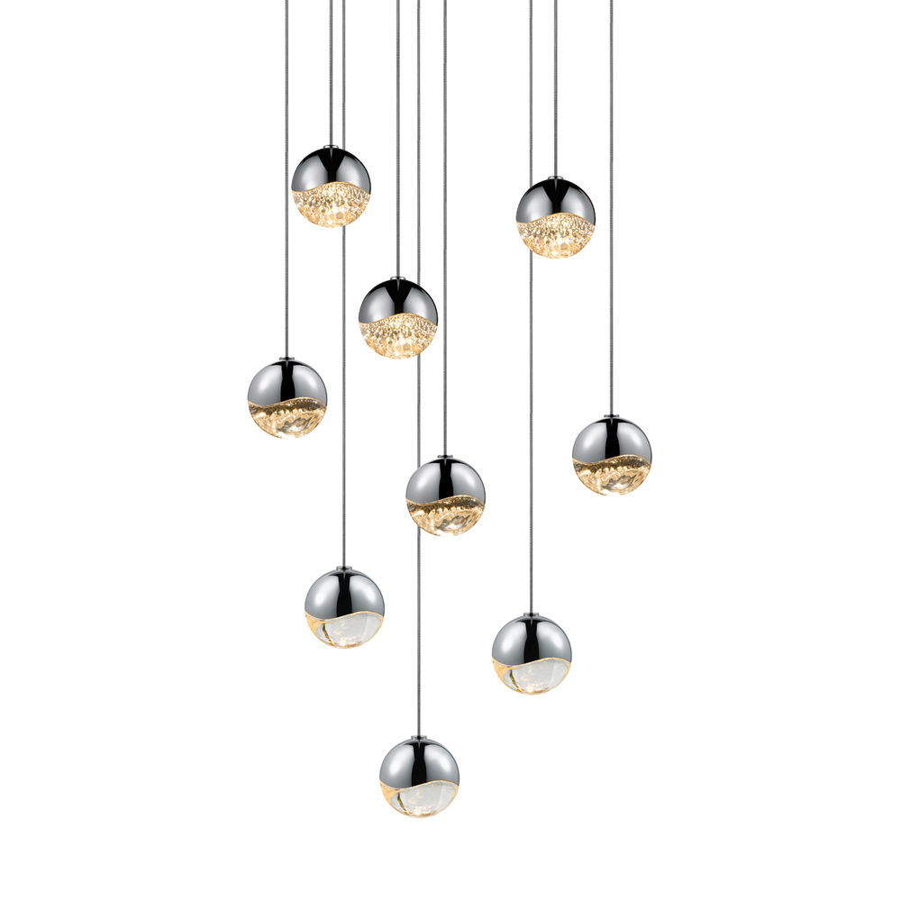 9-Light Round Small LED Pendant