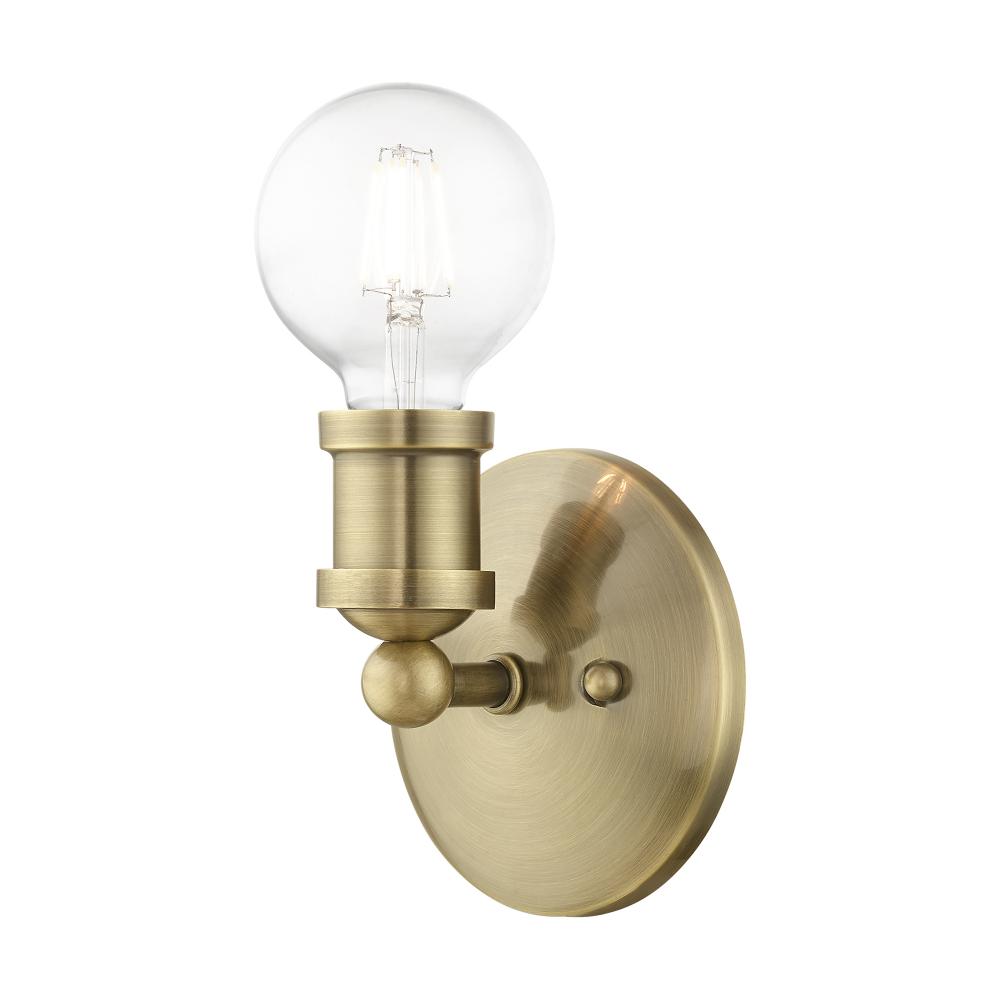 1 Light Antique Brass ADA Single Vanity Sconce