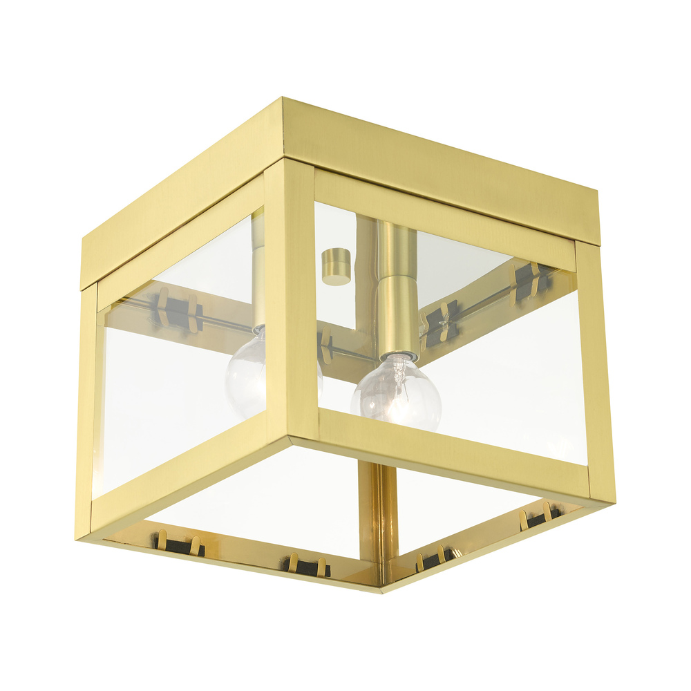 2 Lt Satin Brass  Flush Mount