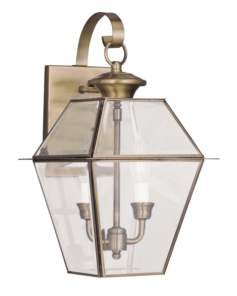 2 Light AB Outdoor Wall Lantern