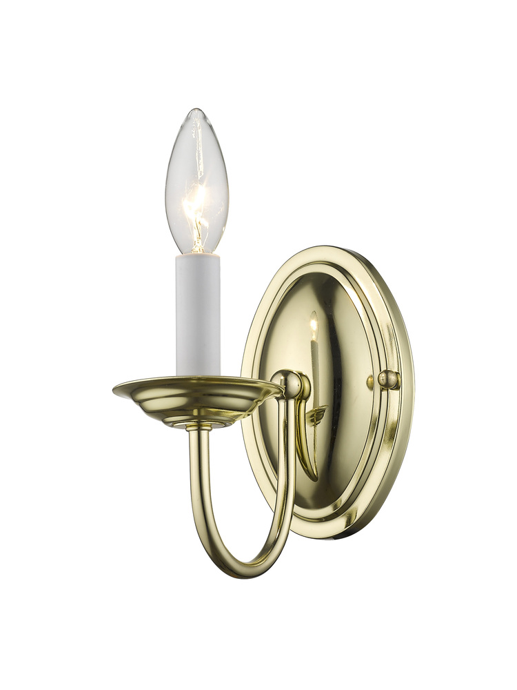 1 Light Polished Brass Wall Sconce