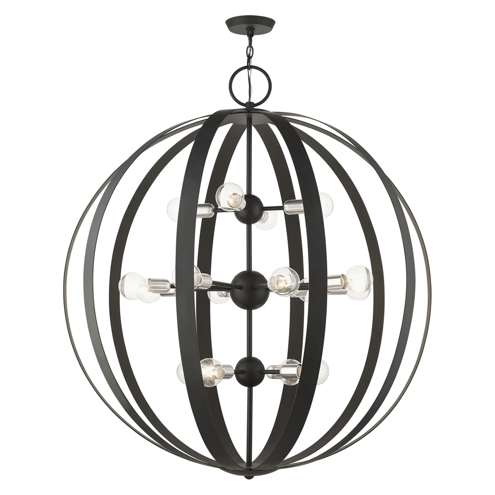 16 Lt Black Foyer Chandelier