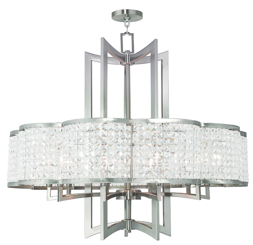 10 Light Brushed Nickel Chandelier