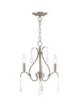 Livex Lighting 40843-91 - 3 Light Brushed Nickel Mini Chandelier