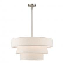 Livex Lighting 56724-91 - 4 Light Brushed Nickel Pendant Chandelier