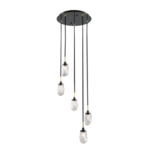 Kanova Lighting KCH1106R-5 - Avola 5 - Light Ice - Drop Round Chandelier