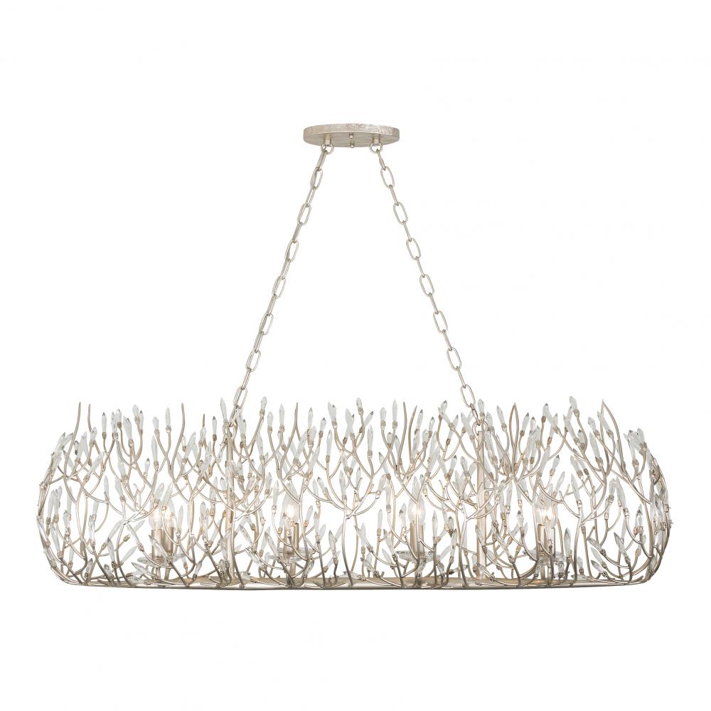 Bask 8-Lt Crystal Linear Pendant - Gold Dust