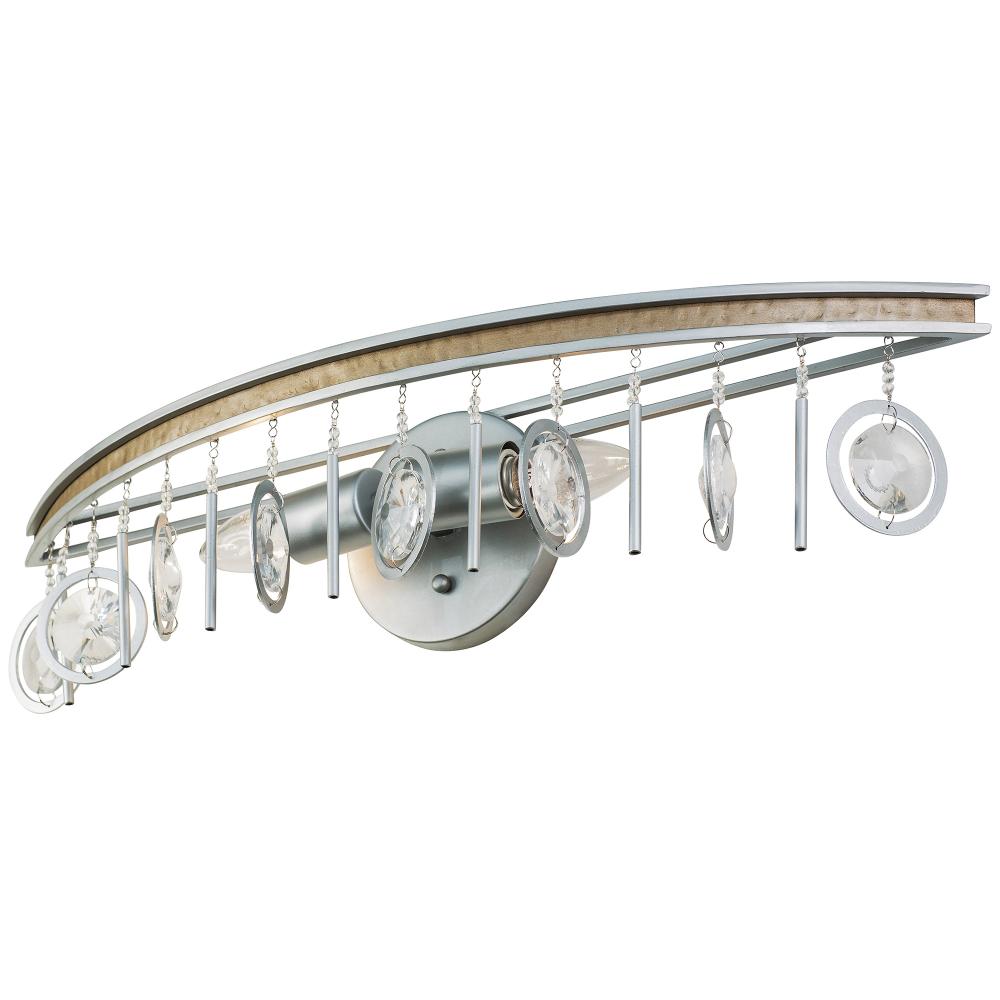 Charmed 2-Lt Bath Fixture - Silver/Champagne Mist