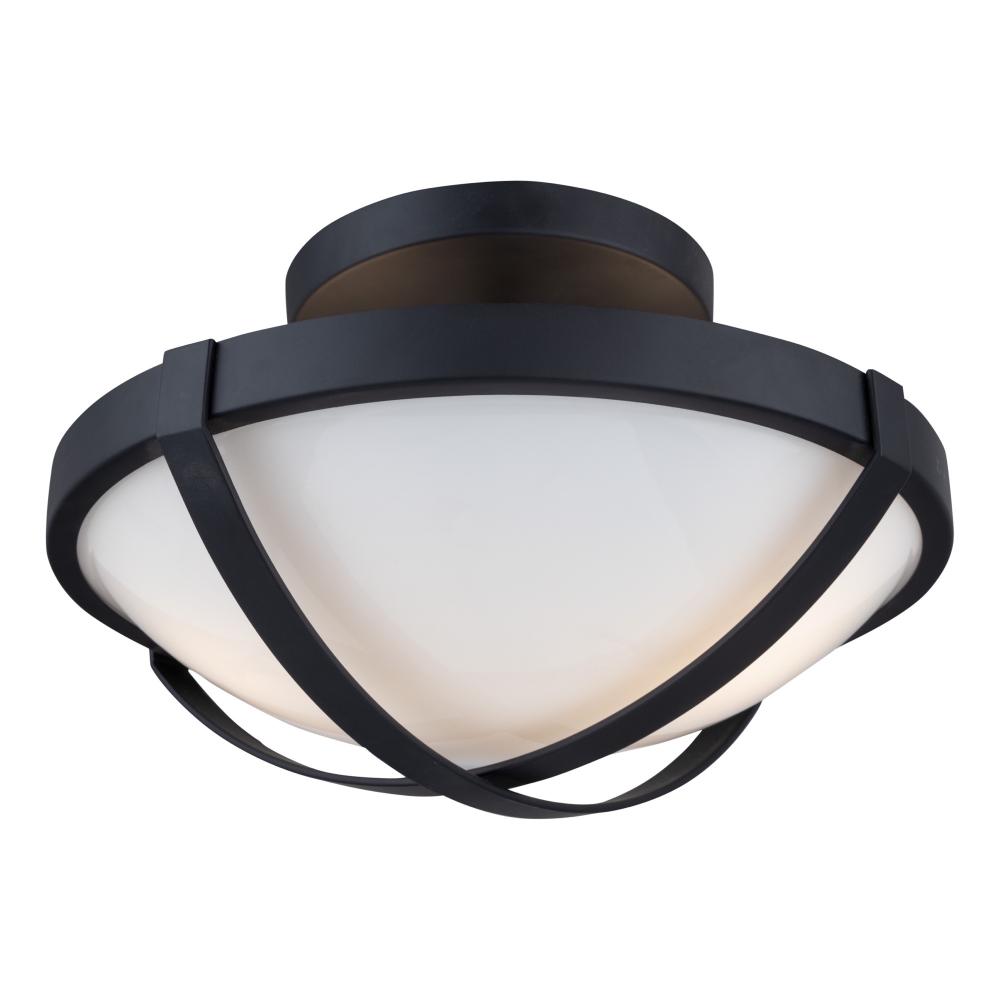 Cara Collection 2-Light Flush Mount, Black