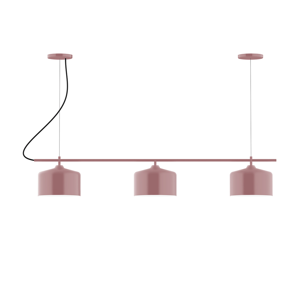 3-Light Linear Axis Chandelier, Mauve