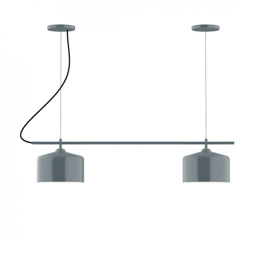 3-Light Linear Pinnacle LED Chandelier with White SJT Cord, Cream