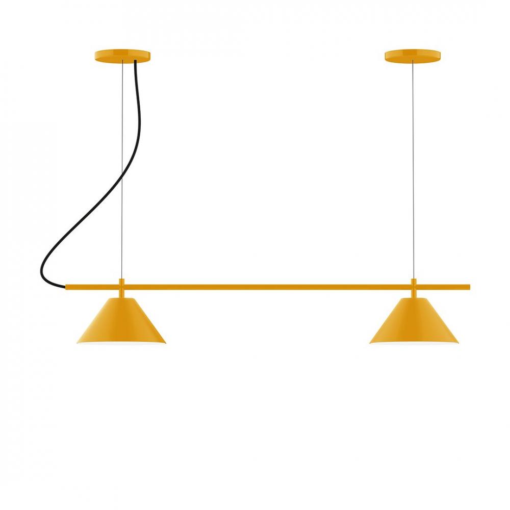 3-Light Linear Axis LED Chandelier, Architectural Bronze