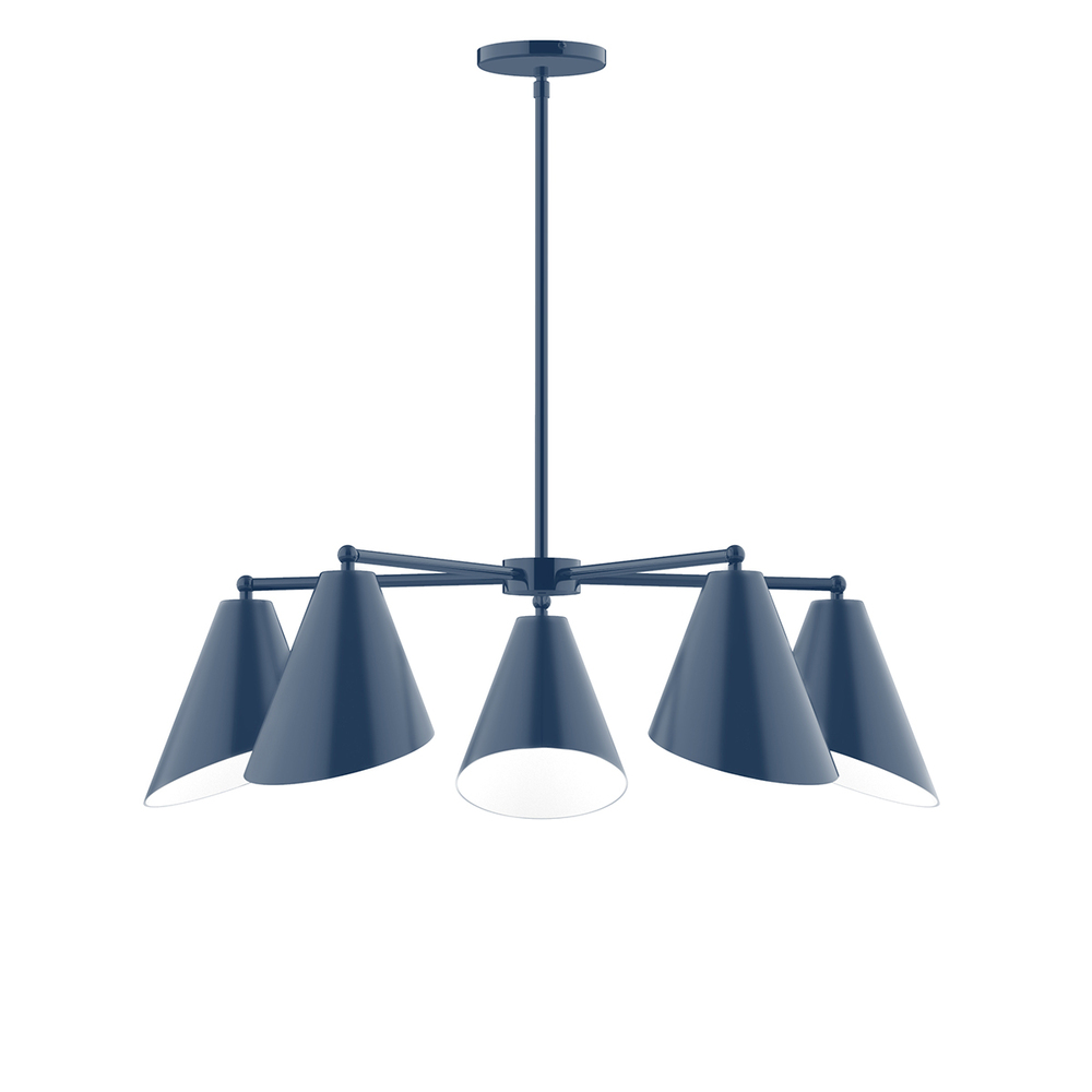 5-Light Jasmine Chandelier, Navy
