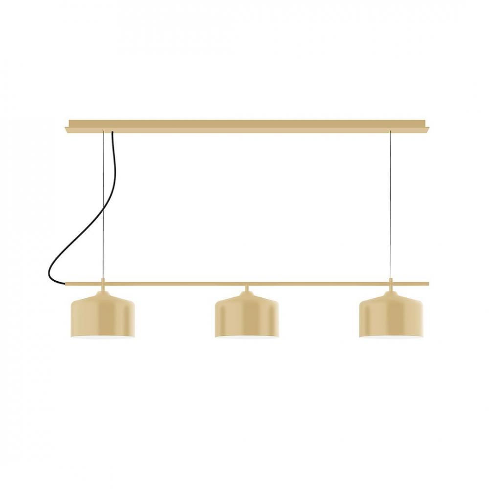 3-Light Linear Axis LED Chandelier, Mauve