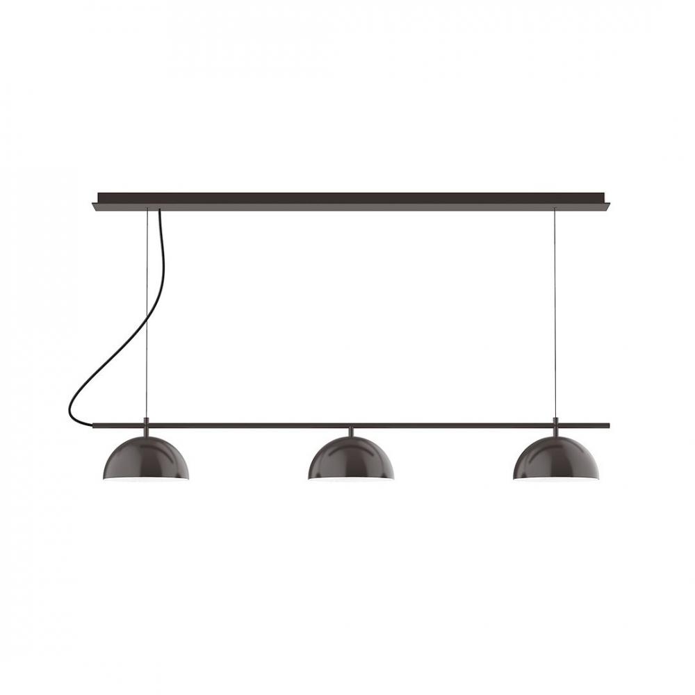 3-Light Linear Axis LED Chandelier, Barn Red