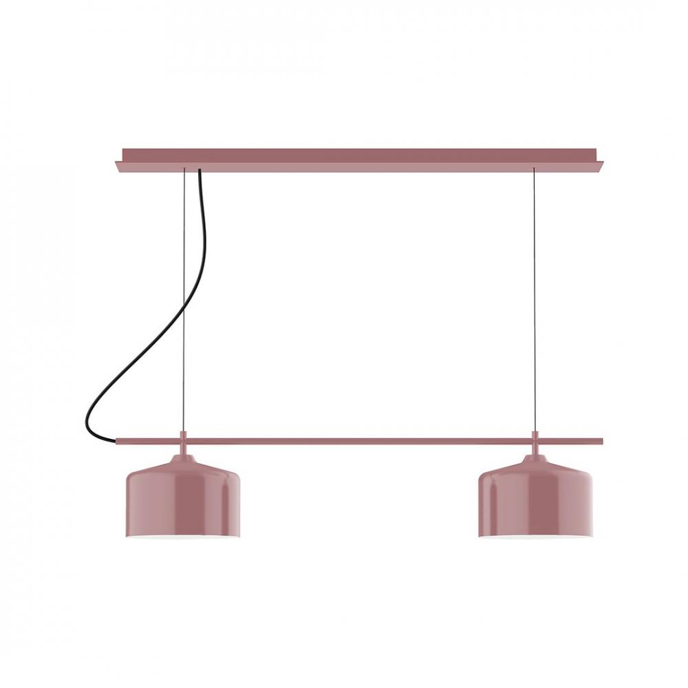 3-Light Linear Axis LED Chandelier, Mauve