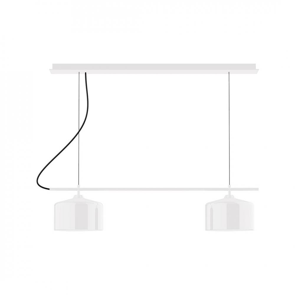 3-Light Linear Axis LED Chandelier, White