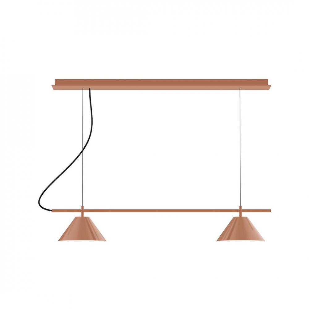 2-Light Linear Axis LED Chandelier, Terracotta