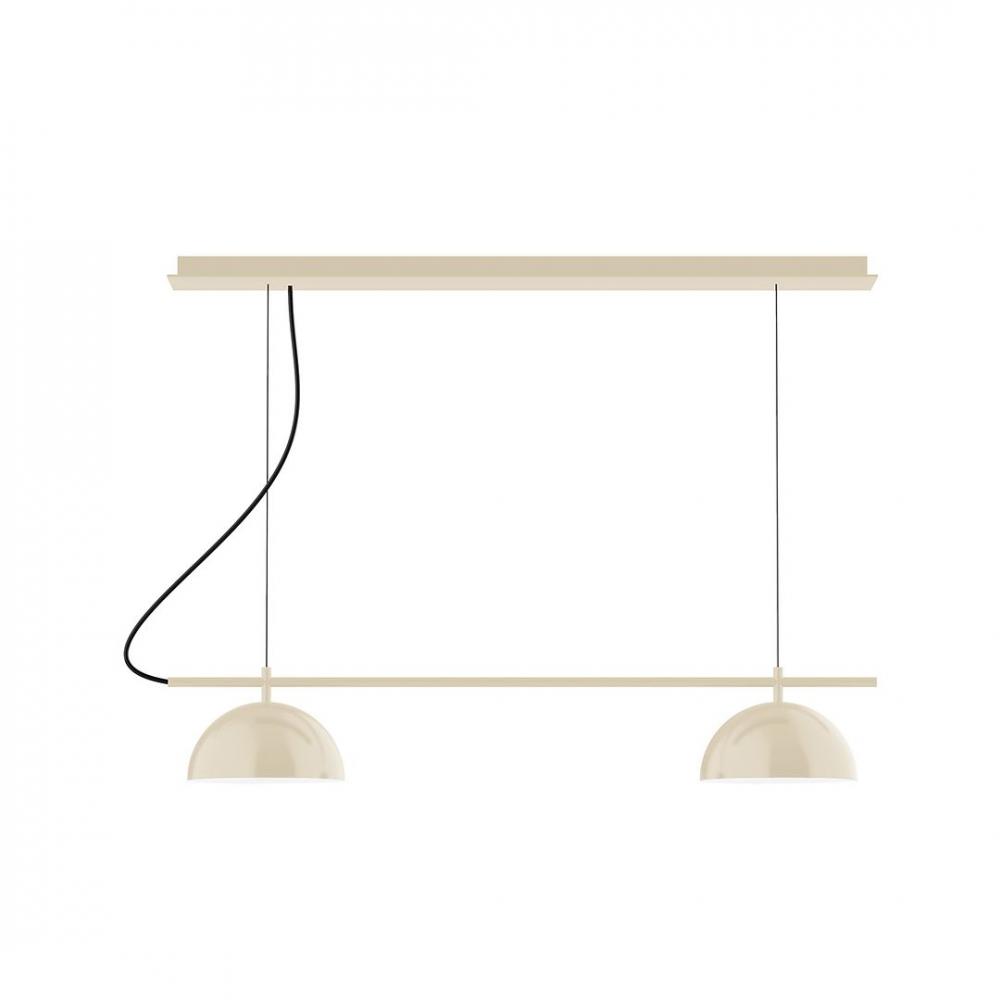 3-Light Linear Axis LED Chandelier with White SJT Cord, Cream