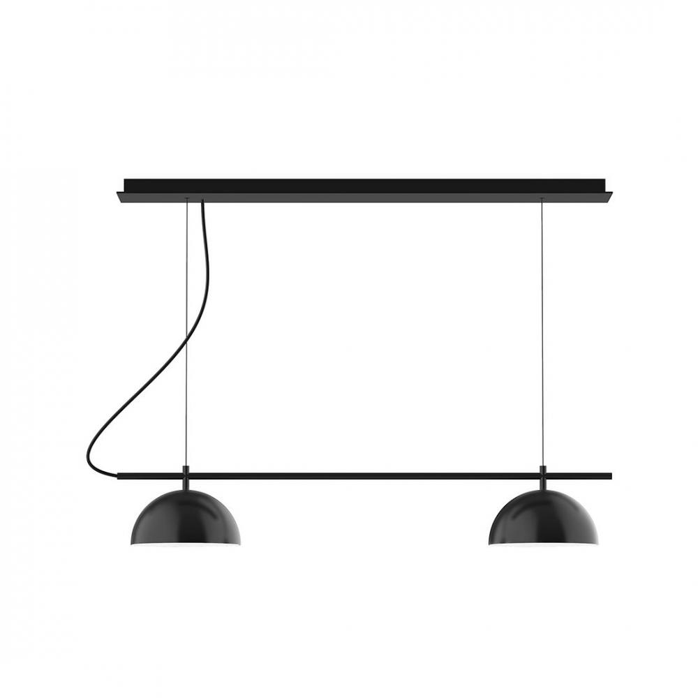 3-Light Linear Axis LED Chandelier with White SJT Cord, Black