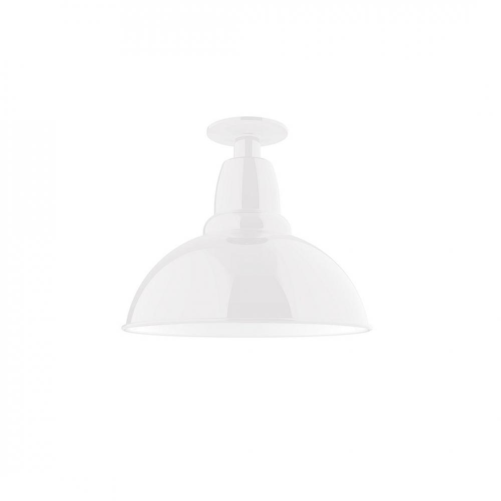 12" Cafe Flush Mount Light in White