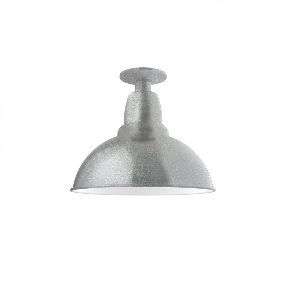 12" Cafe Flush Mount Light in Painted Galvanized