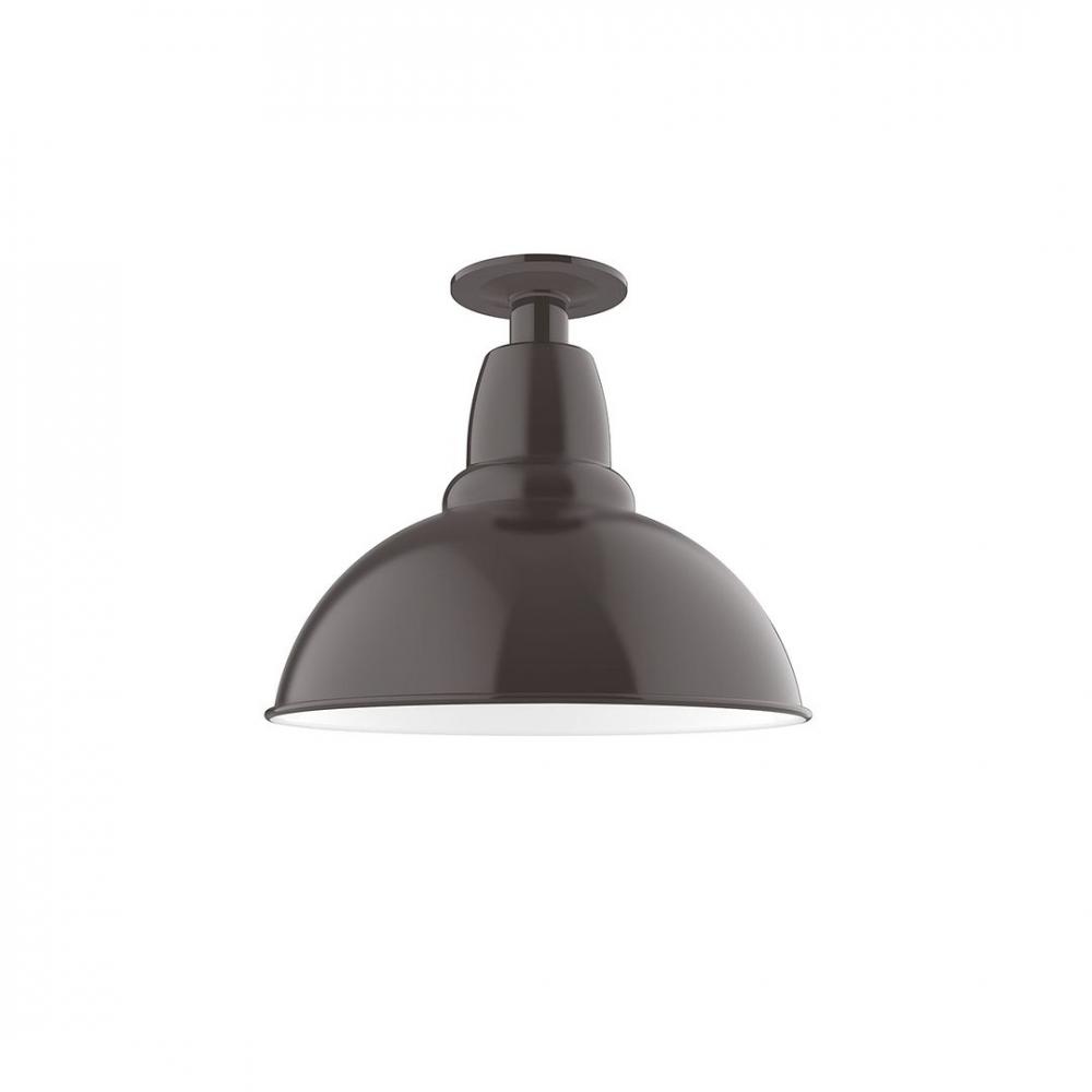 12" Cafe Flush Mount Light in Architectural Bronze