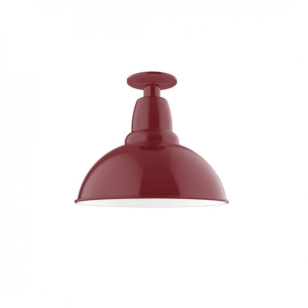 12" Cafe Flush Mount Light in Barn Red