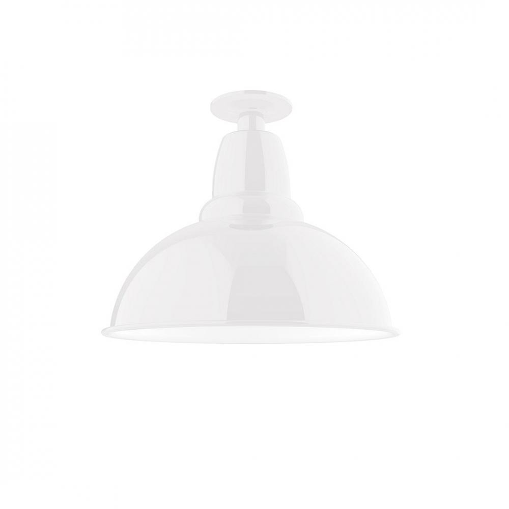 14" Cafe Flush Mount Light in White