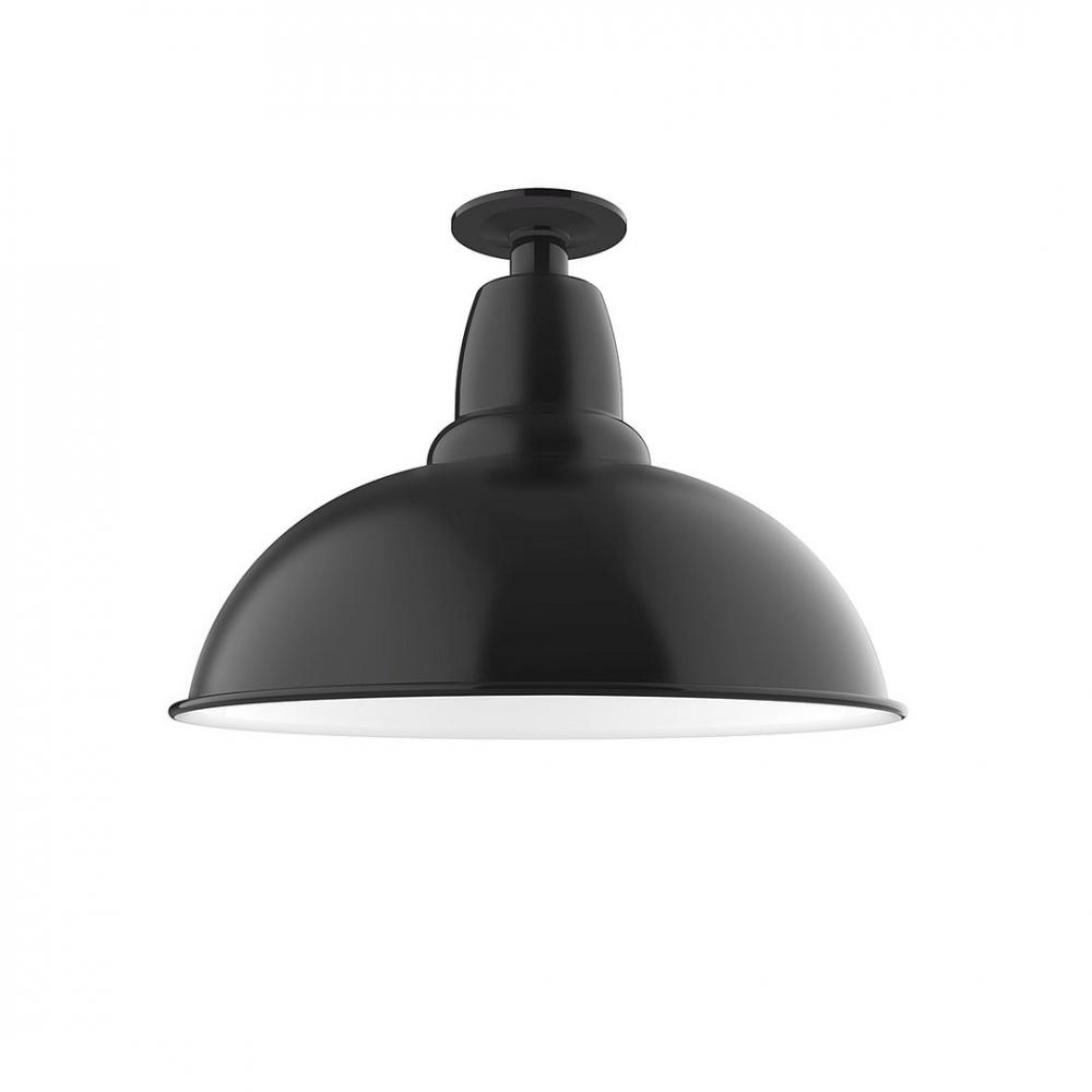 16" Cafe Flush Mount Light in Black