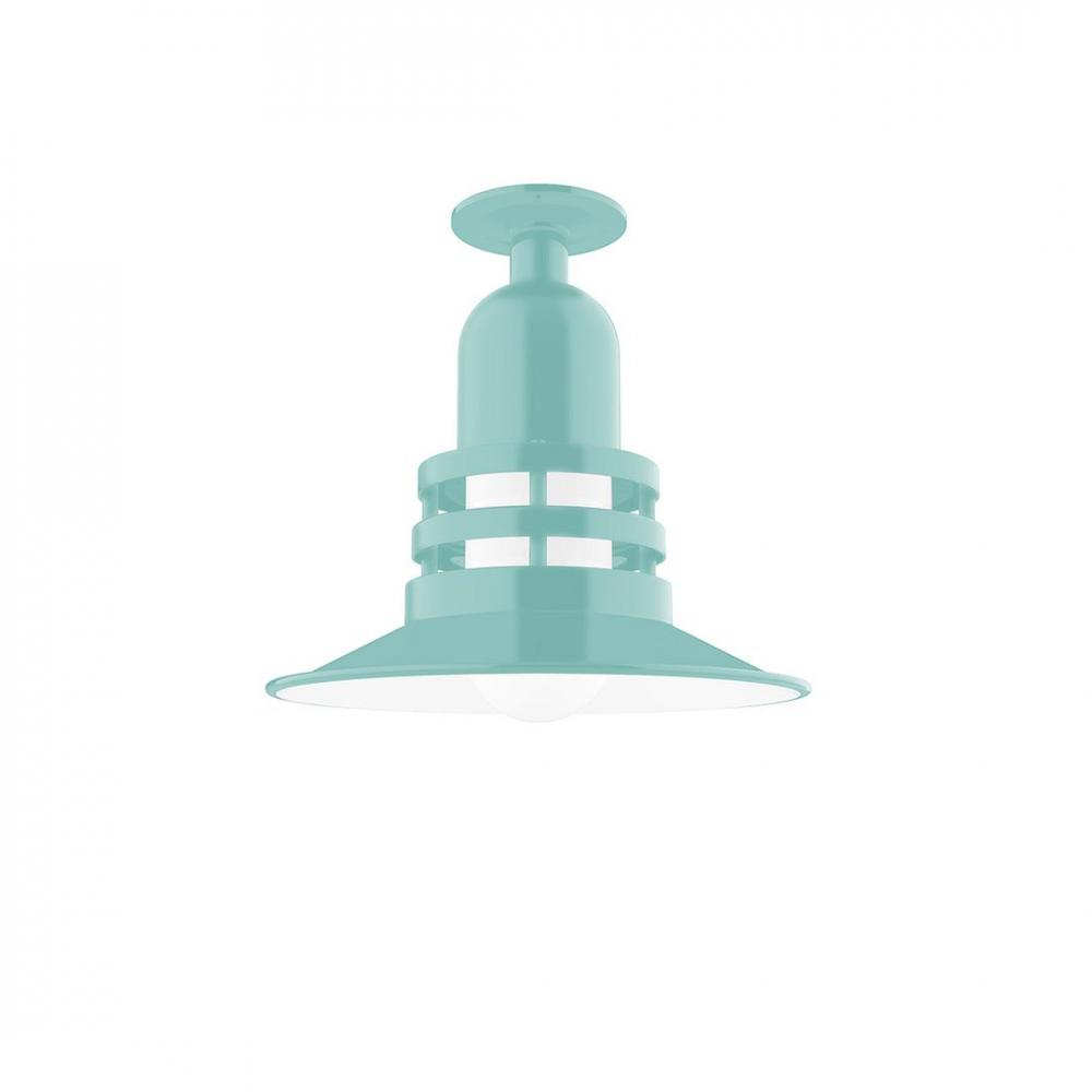 Atomic 12" Flush Mount Light in Sea Green