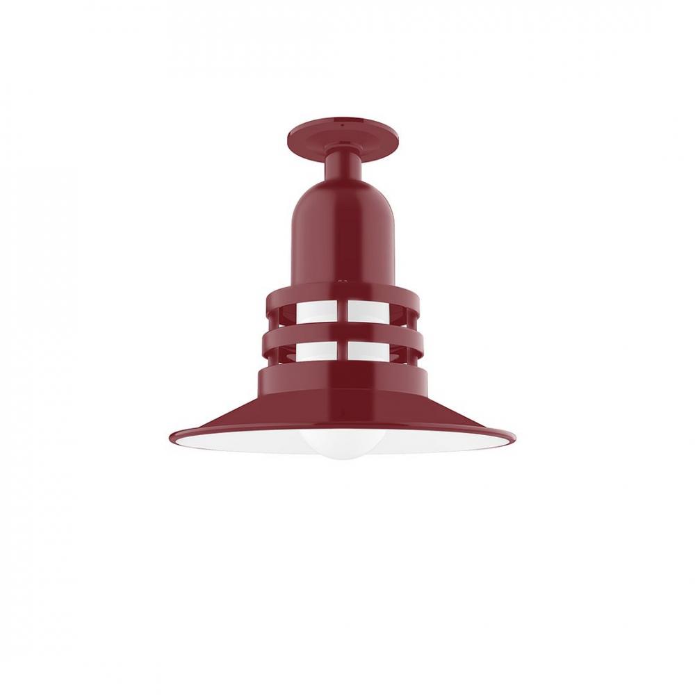 Atomic 12" Flush Mount Light in Barn Red