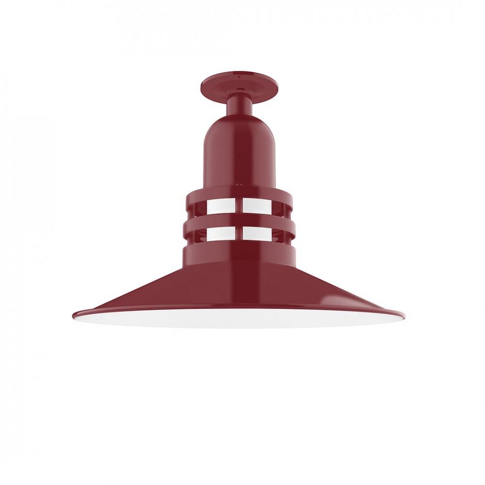 Atomic 16" Flush Mount Light in Barn Red