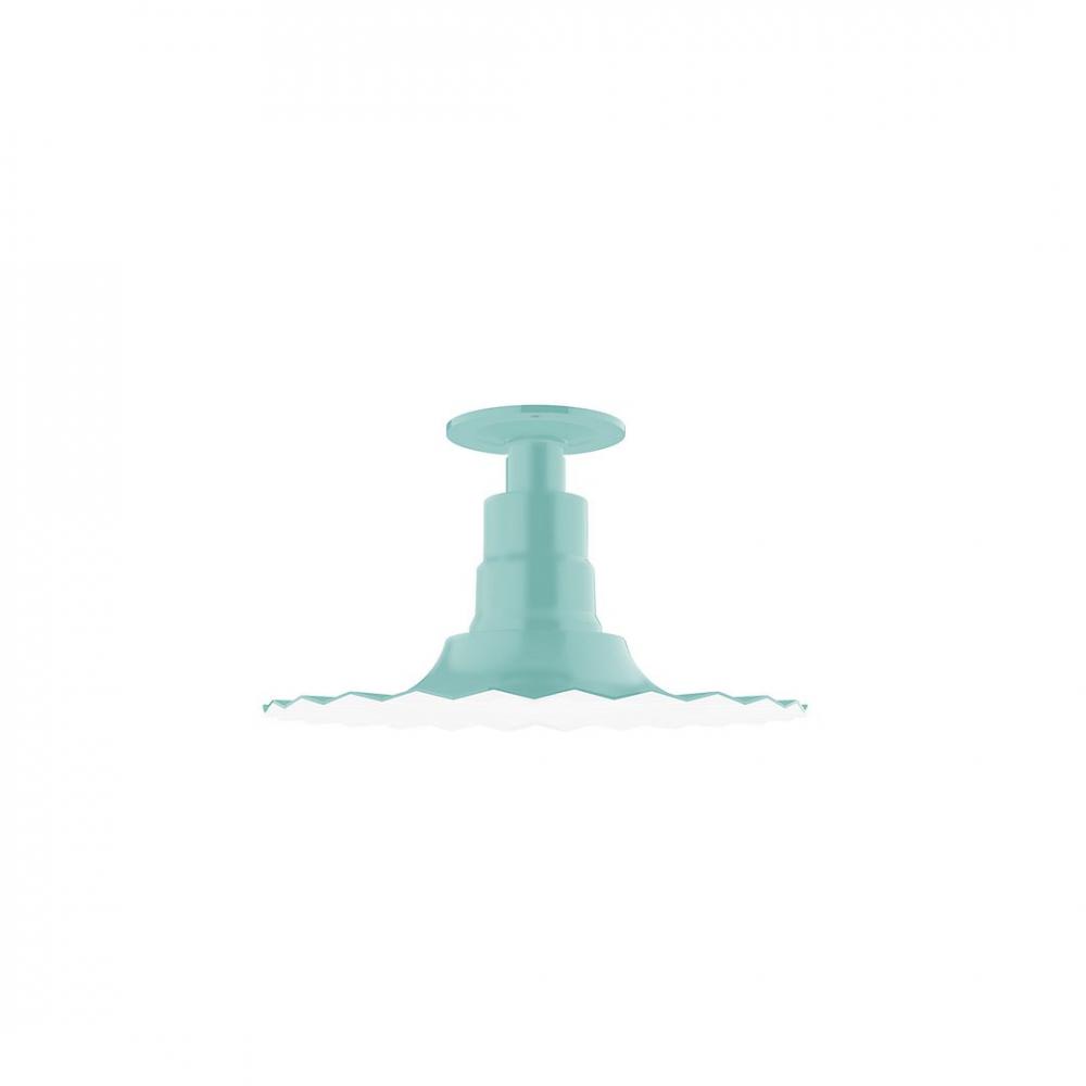 12" Radial shade, Flush Mount Light ceiling light, Sea Green