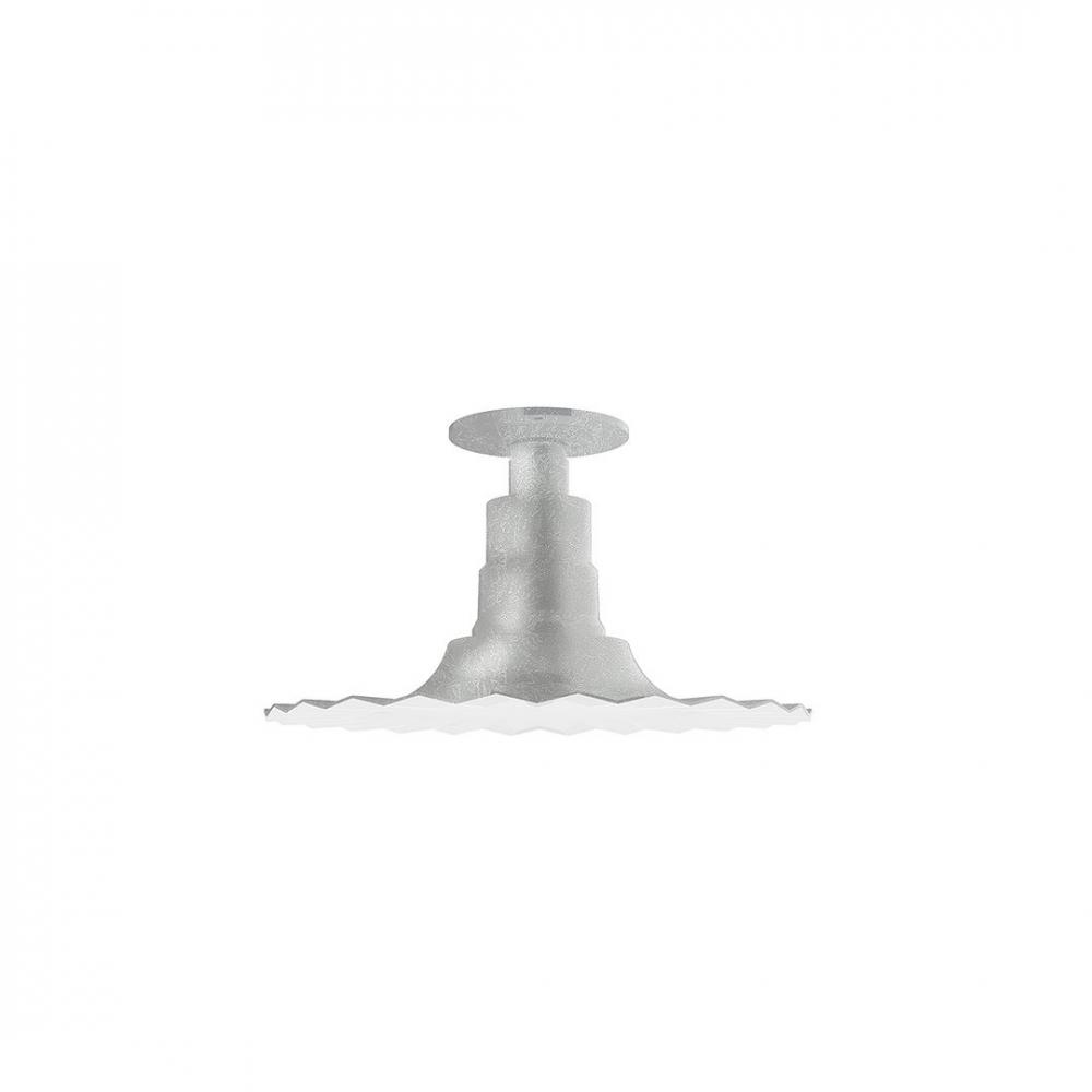 12" Radial shade, Flush Mount Light ceiling light with clear glass and cast guard