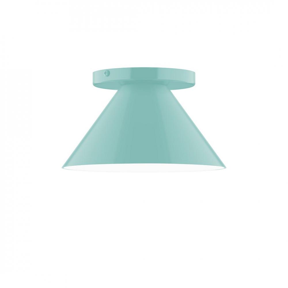 8" Axis Mini Cone LED Flush Mount, Sea Green