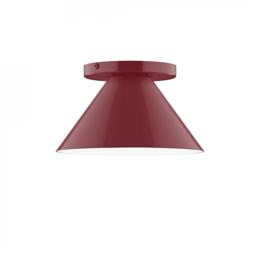 8" Axis Mini Cone LED Flush Mount, Barn Red