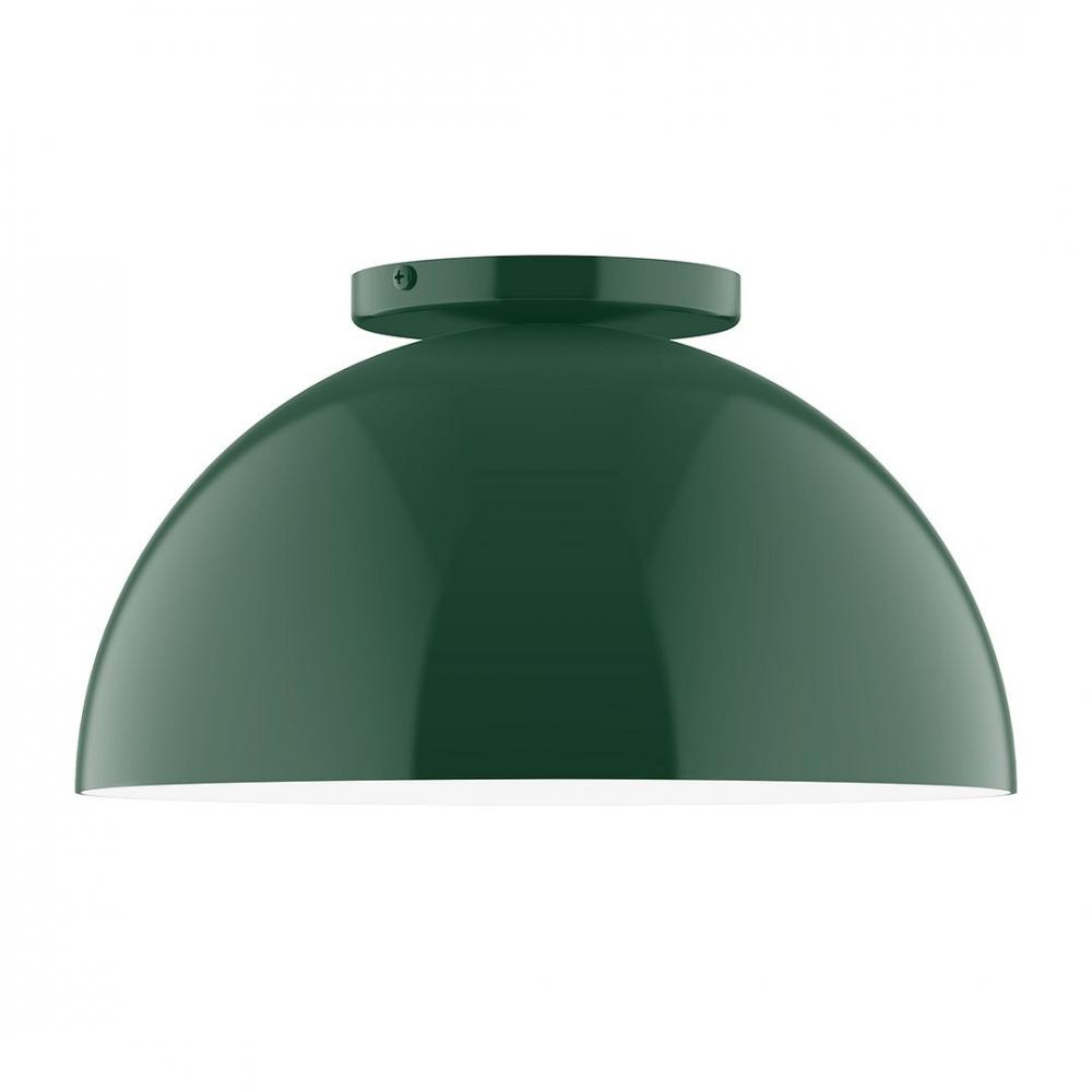 12" Axis Dome LED Flush Mount, Forest Green