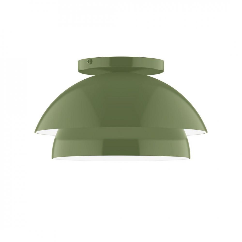 10" Nest LED Flush Mount, Fern Green