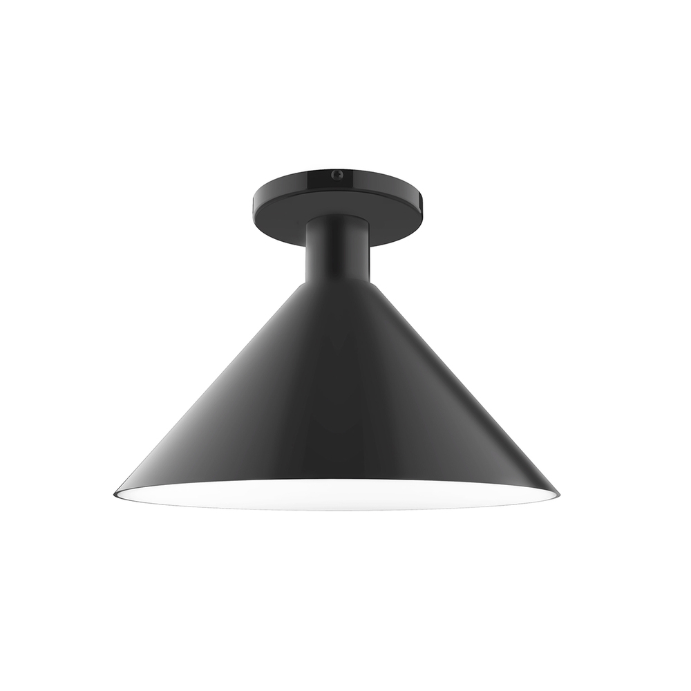 12" Chase Flush Mount, Black
