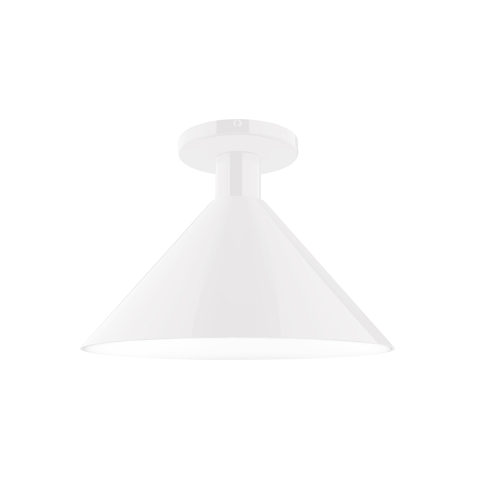 12" Chase Flush Mount, White